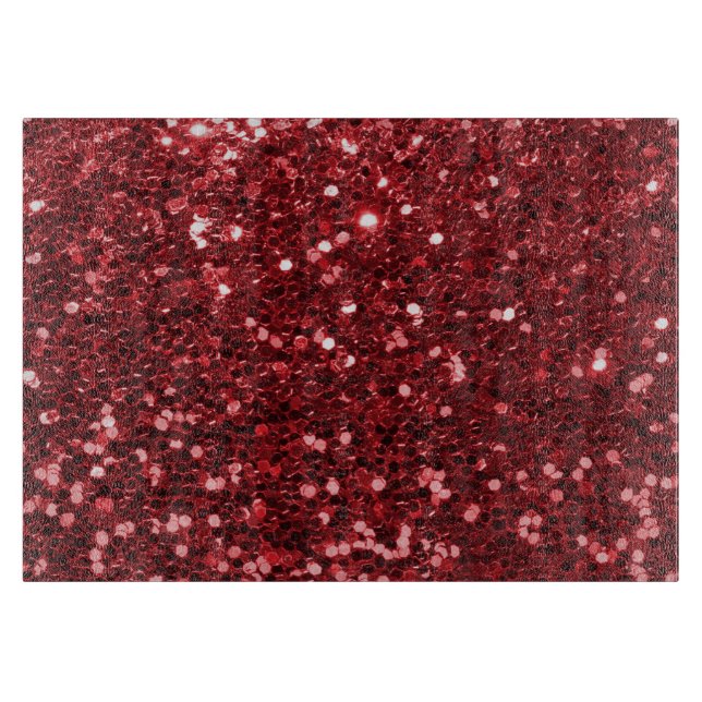 Tabla De Cortar Falso purpurina rojo (Anverso)