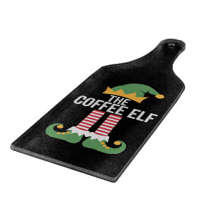Tabla De Cortar Familia de Elfos de Café Grupo de Parejas Navidad