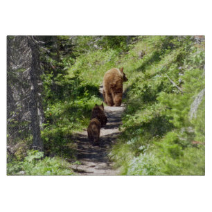 Tabla De Cortar Familia de oso marrón