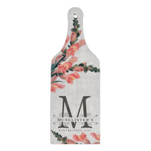 Tabla De Cortar Familia Monograma Vintage Floral Establecida Año C