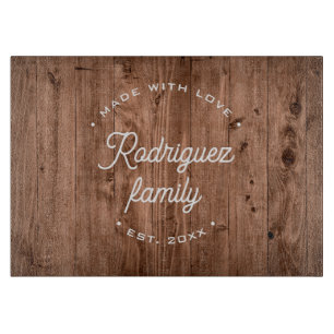 Tabla De Cortar Familia personalizada y madera falsa del año de fu