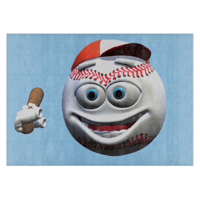 Tabla De Cortar Famoso béisbol Personalizado con murciélago (Anverso)