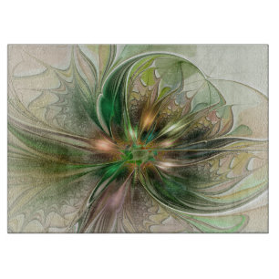 Tabla De Cortar Fantasía abstracta moderna y colorida de flor frac