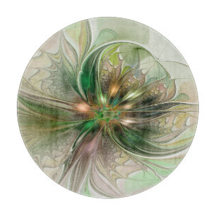 Tabla De Cortar Fantasía abstracta moderna y colorida Flor fractal