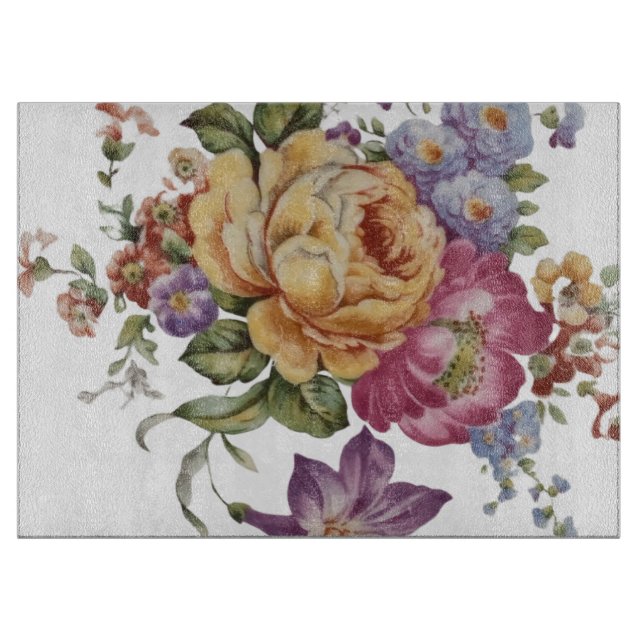 Tabla De Cortar Fantasía Floral (Anverso)