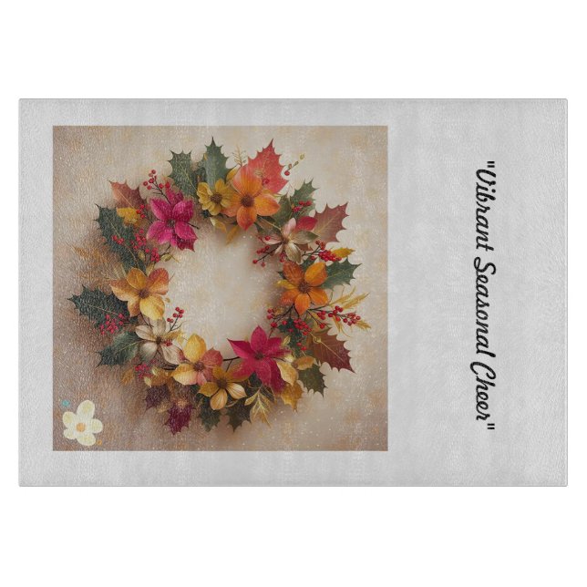 Tabla De Cortar "Fantasía floral festiva" (Anverso)