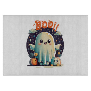 Tabla De Cortar Fantasma divertido de Halloween Boo en la galaxia