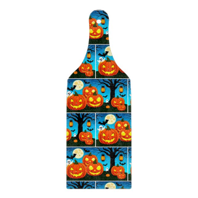 Tabla De Cortar Fantasmas, calabazas, murciélagos (Anverso)