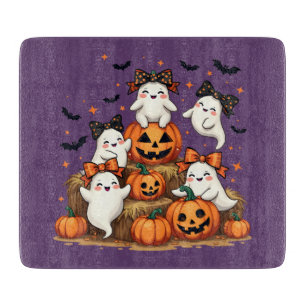 Tabla De Cortar Fantasmas De Halloween En Coquette Bows & Pumpkins