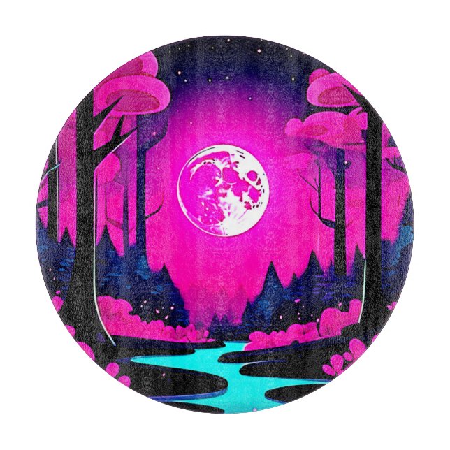 Tabla De Cortar Fantasy Moonlit Woods Art (Anverso)