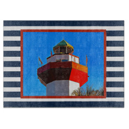 Tabla De Cortar Faro de la ciudad del puerto de la isla de Head en