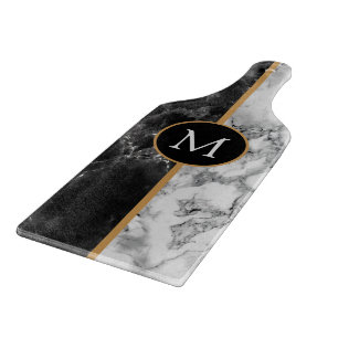 Tabla De Cortar Faux Blaxk White Marble Cutting Board Personalizad