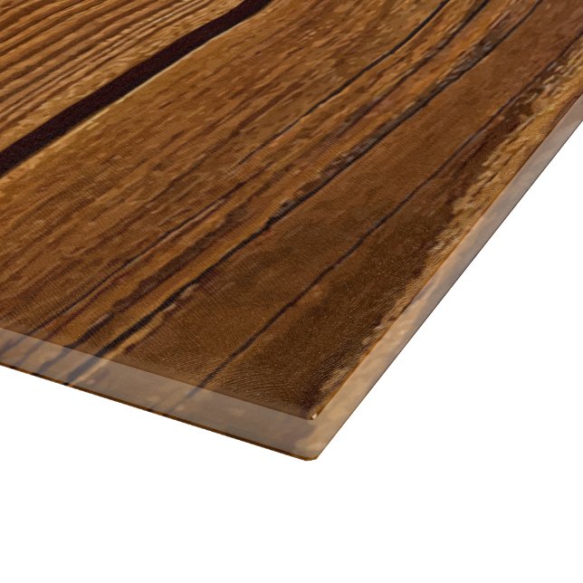 Tabla De Cortar Faux Rustic Wood Glass (Borde)