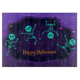 Tabla De Cortar Felices esqueletos de Halloween