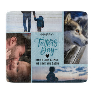 Tabla De Cortar Felices nombres personalizados de Collage de fotos