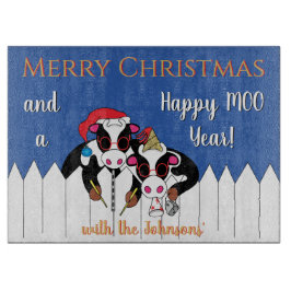 Tabla De Cortar Feliz año MOO de Navidad