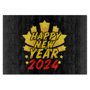 Tabla De Cortar Feliz Año Nuevo 2024 