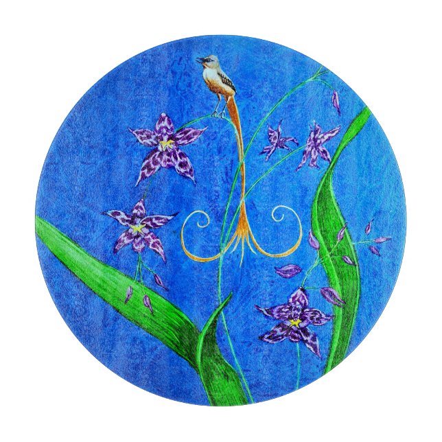 Tabla De Cortar Feliz ave orquídea hawaiana (Anverso)