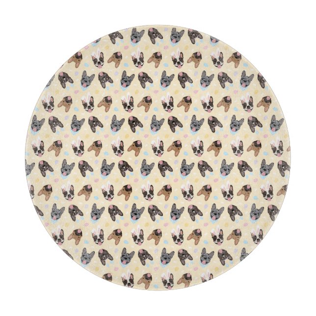 Tabla De Cortar Feliz Bulldog francés de Pascua (Anverso)