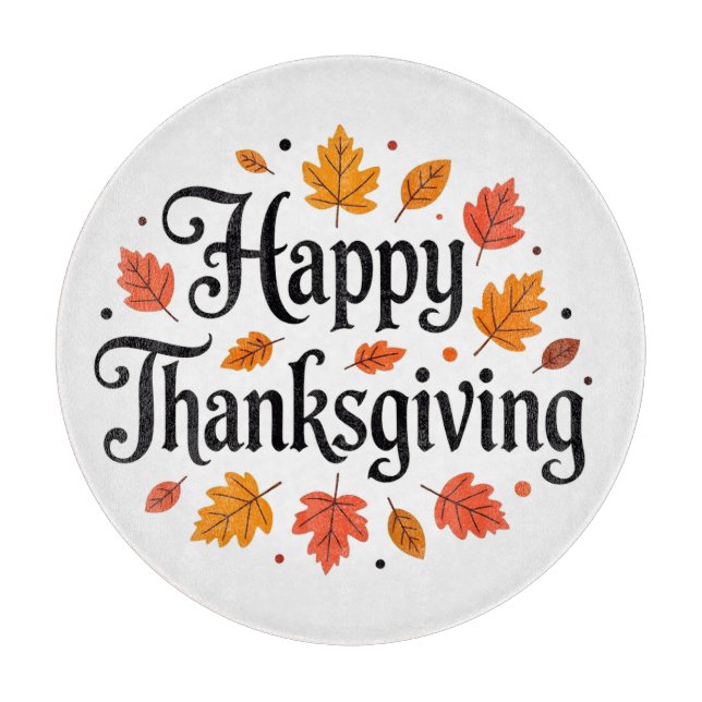 Tabla De Cortar Feliz Día de Acción de Gracias (Anverso)