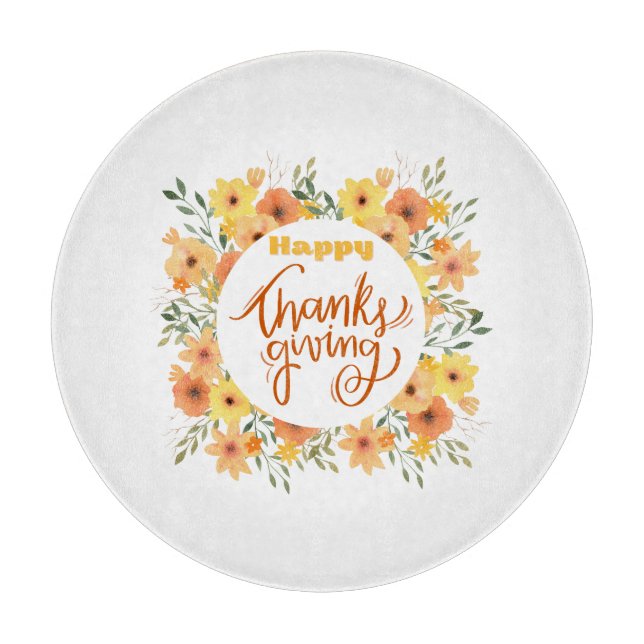 Tabla De Cortar Feliz Día de Acción de Gracias (Anverso)