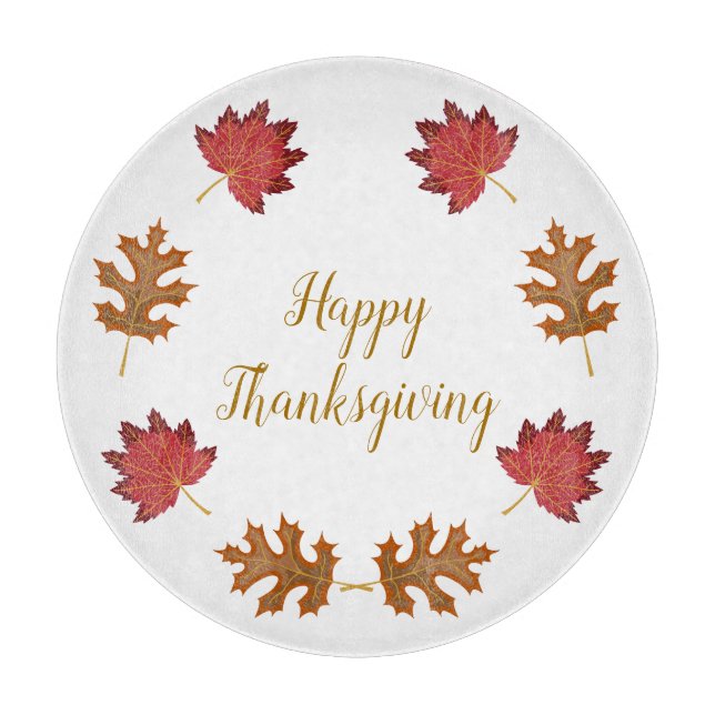 Tabla De Cortar Feliz Día de Acción de Gracias personalizado (Anverso)