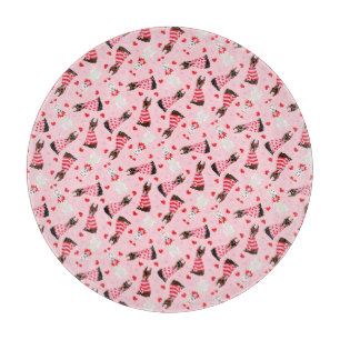 Tabla De Cortar Feliz Día de San Valentín Perros Dobermann