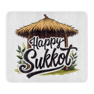 Tabla De Cortar Feliz Día Judío de Sukkot Hanukkah