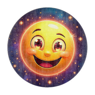 Tabla De Cortar Feliz Emoji de ojos cósmicos