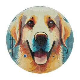 Tabla De Cortar Feliz Golden Retriever