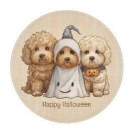 Tabla De Cortar Feliz Halloween Goldendoodle Dogs