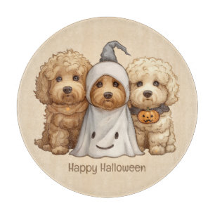 Tabla De Cortar Feliz Halloween Goldendoodle Dogs