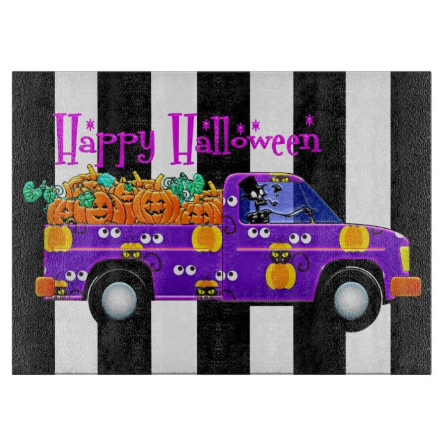 Tabla De Cortar Feliz Halloween Skeletman Driver (Anverso)