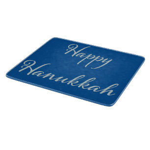 Tabla De Cortar Feliz Janucá plata Tekhelet azul