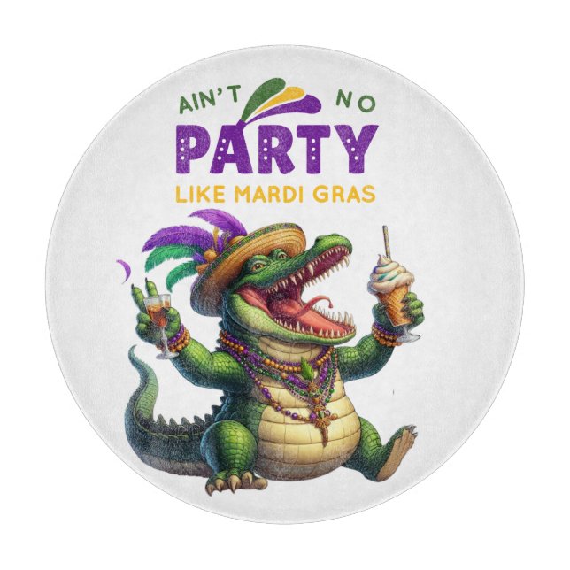 Tabla De Cortar Feliz Mardi Gras (Anverso)