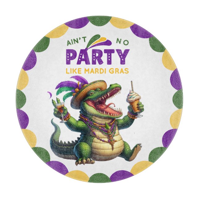 Tabla De Cortar Feliz Mardi Gras (Anverso)