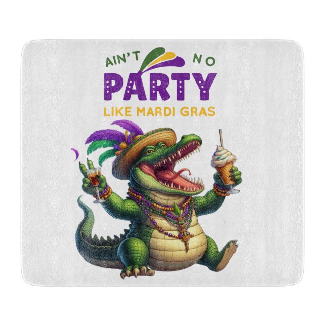 Tabla De Cortar Feliz Mardi Gras (Anverso)