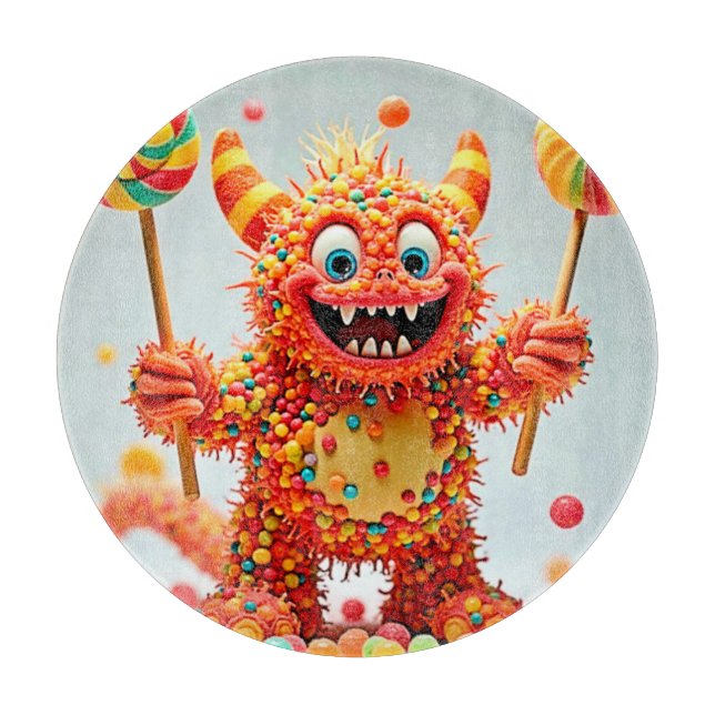 Tabla De Cortar Feliz Monster Candy Delight Design (Anverso)