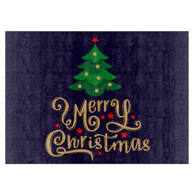 Tabla De Cortar Feliz Navidad árbol de Navidad (Anverso)