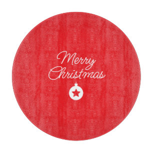 Tabla De Cortar Feliz Navidad Clásica Única Llanura Minimalista