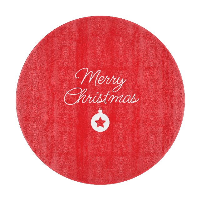 Tabla De Cortar Feliz Navidad Clásica Única Llanura Minimalista (Anverso)