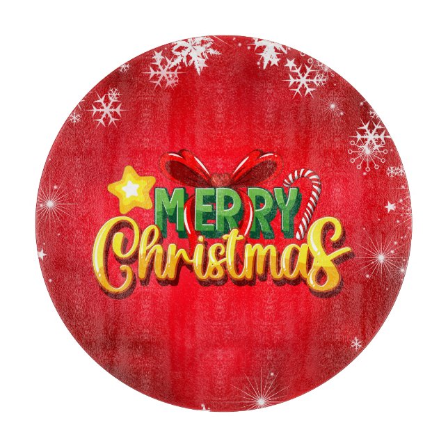 Tabla De Cortar Feliz Navidad Feliz Navidad Navidad Diversión Verd (Anverso)