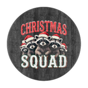 Tabla De Cortar Feliz Navidad Raccoon Santa Hat Amantes