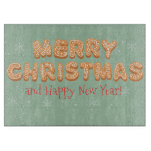 Tabla De Cortar Feliz Navidad y Feliz Año Nuevo