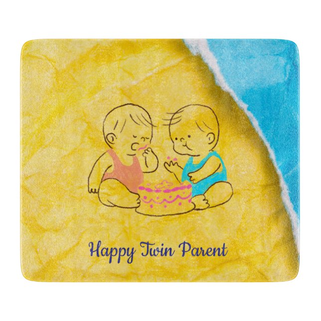 Tabla De Cortar Feliz padre gemelo (Anverso)