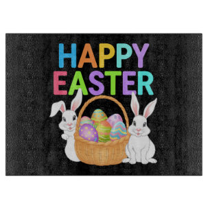 Tabla De Cortar Feliz Pascua 2025  Huevos Conejo Conejito Lindo