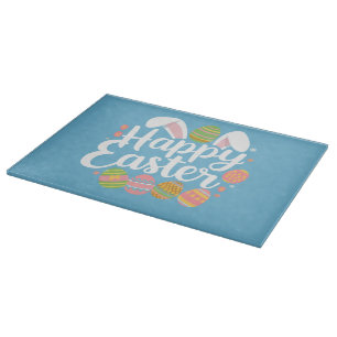 Tabla De Cortar Feliz Pascua Conejo Conejito Huevo Fiesta 