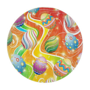Tabla De Cortar Feliz Pascua Huevos Patrón Festivo