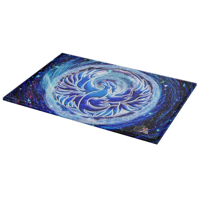 Tabla De Cortar Fénix Azul (Borde)