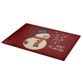 Tabla De Cortar Festividad del Personalizado de Snowman Navidades 